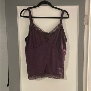 Purple Lace Trim Cami Top